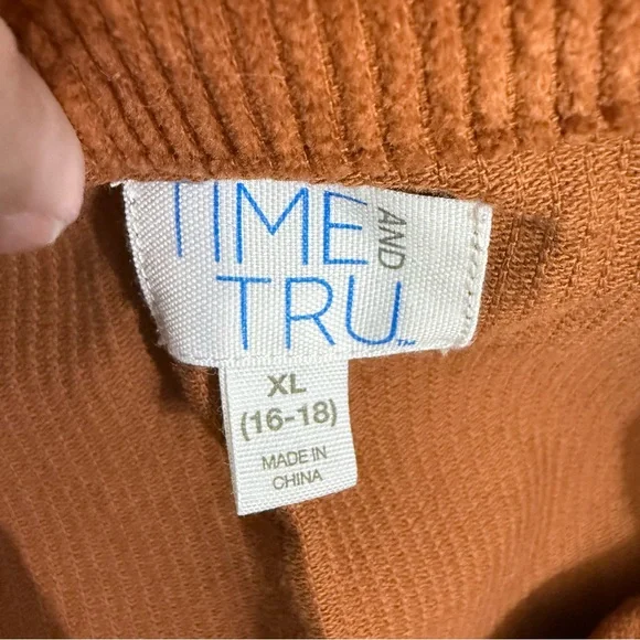 Time & Tru Rust orange corduroy Shacket size XL 16-18 - Picture 8 of 10